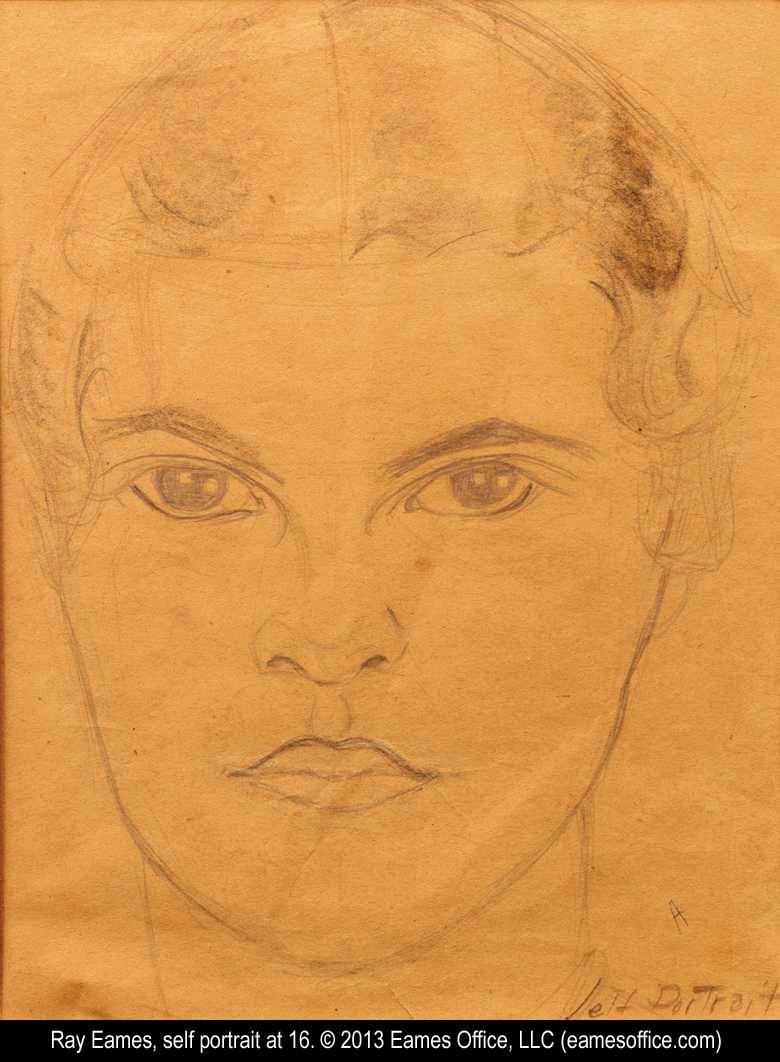 Autorretrato de Ray Eames a los 16 años biografia