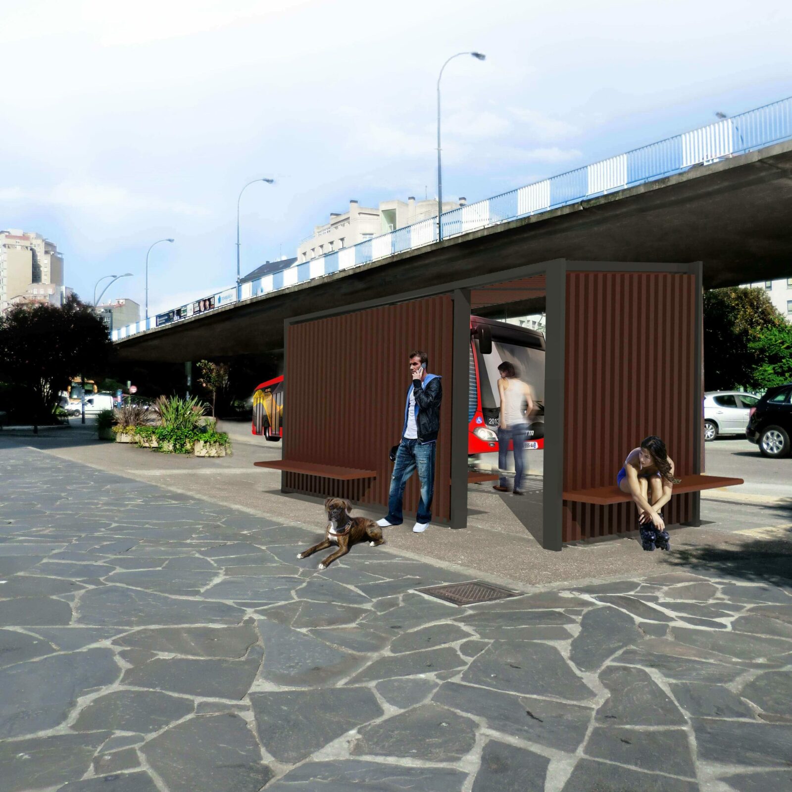 DQarquitectura- proyectos-arquitectura-paisaje-ourense-marquesina- bus-urbanismo-vista-posterior