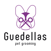 logo peluqueria canina guedellas tipografia